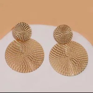 A pair of double round earrings